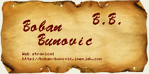 Boban Bunović vizit kartica